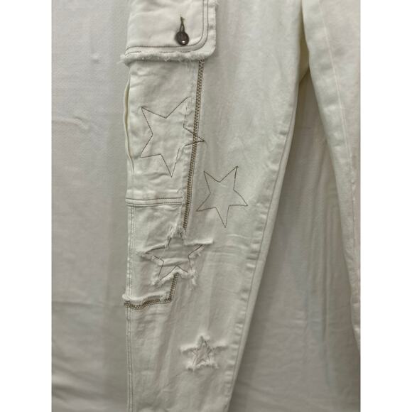 Cute Oli & Hali White Denim Jeans with Stars - Picture 4 of 13
